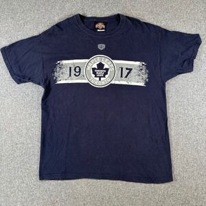 Toronto Maple Leafs T-Shirt Mens L Navy NHL Hockey Old Time Hockey